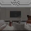 Plush White Stool In Elegant Interior With Marble Floor And Gold Railing Staircase