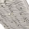 Wavy Pattern Ceiling Design With Recessed Pendant Lights For Modern Interior Spaces