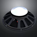 Electronic Speaker With Black Frame And White Dome Circular Design Audio Equipment