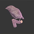Small Brown Bird Perched On Wooden Branch With Detailed Feathers And Reflection