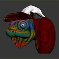 Colorful Pirate Fish Creature With White Hat Red Beard And Shiny Scales