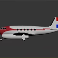 Red And White Aerospace Aircraft Model With Gray Background And Reflective Surface