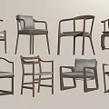 Various Stylish Modern Leisure Chairs With Wooden Frames And Padded Seats