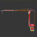 Red Mobile Construction Crane With Telescopic Boom And Hydraulic Lifting System 3d model