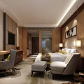 Elegant Hotel Guest Room With Large Bed White Linens Yellow Pillows And City View Window