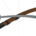 Traditional Curved Scimitar With Wooden Handle Leather Sheath And Sharp Metal Blade