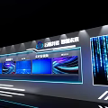 Modern Futuristic Blue Framed Lighted Tunnel For Technology Exhibition