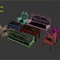 Classic Wooden Sofa And Coffee Table Set With Carved Details Dark Colored Furniture