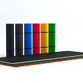 Colorful Stacked Exercise Mats As Sports Equipment With Various Colored Layers