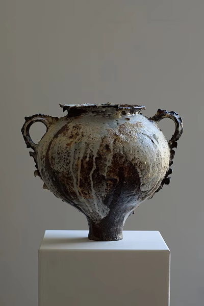 Unique Handcrafted Ceramic Vessel With Two Handles And Vintage Textured Surface 3d model Unique Handcrafted Ceramic Vessel With Two Handles And Vintage Textured Surface 3d model