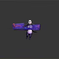 Game Animated Panda Character With Dynamic Pose On Purple Spiral Structure