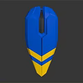 Blue and Yellow Modern Streamlined Water Vehicle with Sleek Speedboat Aerodynamic Design