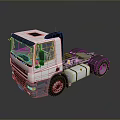 White Commercial Truck Cab Front View With Modern Design And Reflective Surface