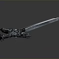 Medieval Decorative Sword With Ornate Handle And Sharp Metal Blade 3d model
