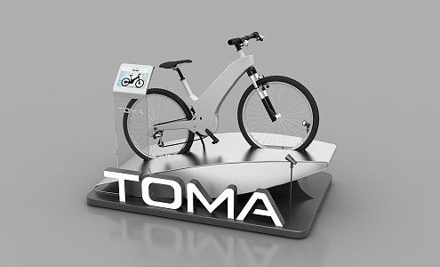 Modern Bicycle Simple Fashion Booth Display Booster Bicycle Metal Booth 3d model