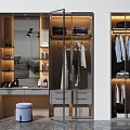 Modern Wardrobe Interior Design With Mirror Hanging Clothes Drawers And Lighting