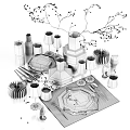 Modern Tableware 3d model
