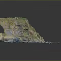 Realistic Garden Landscape Model With Natural Terrain Green Vegetation And Rock Formations