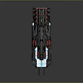 Futuristic Sci Fi Spaceship With Detailed Metallic Structure And Glowing Blue Panels
