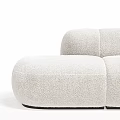 Beige Irregular Shape Sofa With Soft Velvet Upholstery Modern Curved Design