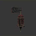 Wrought Iron Cage Design Wall Light Fixture with Vintage Industrial Style and Decorative Bracket