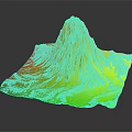 Snow Covered Mountain Terrain With Rocky Texture And Square Base