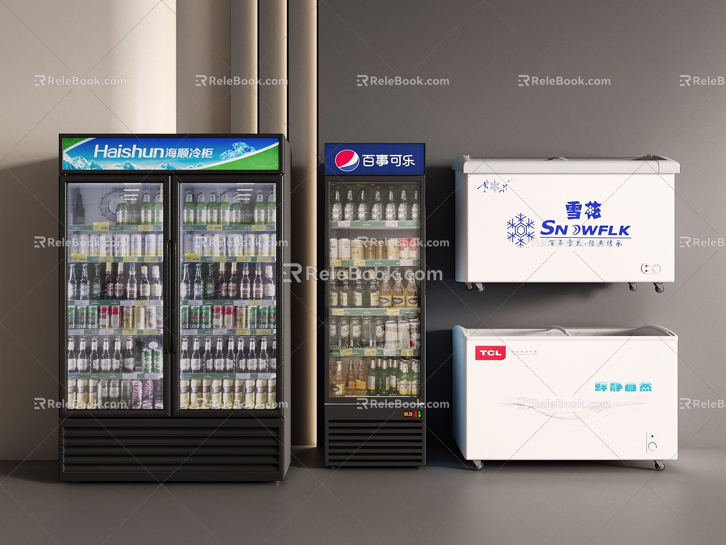 Modern Freezer Refrigerator Freezer Freezer Cabinet Wine Cabinet Beverage Cabinet Freezer 3d model