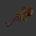 3D Model of Mechanical Weapon With Metallic Texture and Gear Details