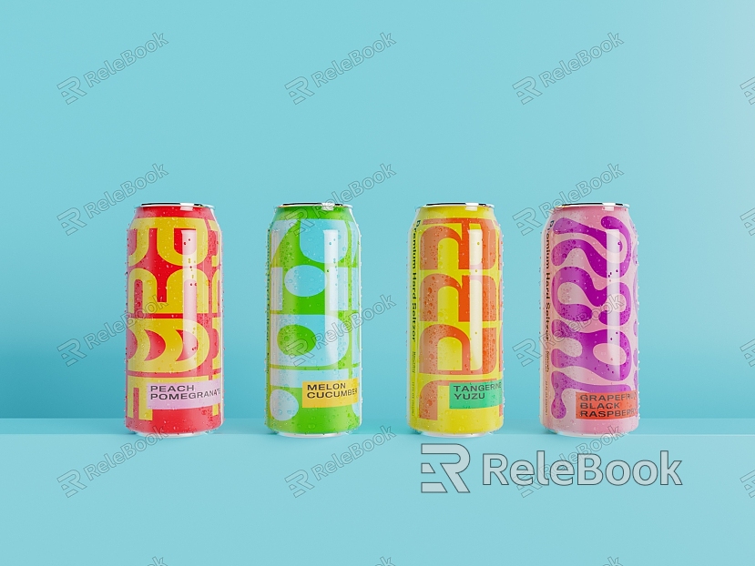 Beverage wine fruit juice beer cans model