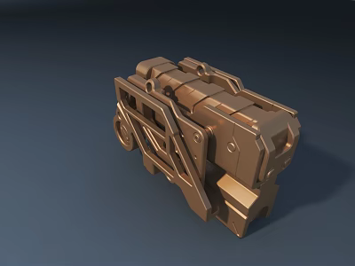 Detailed Automotive Mechanical Part 3D Model Featuring Metal Structure and Industrial Design 3d model