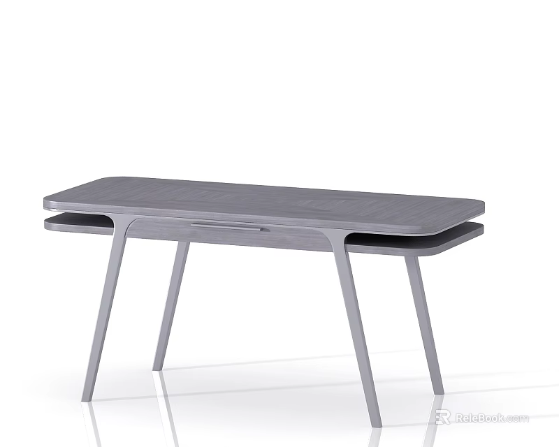 Modern Minimalist Desk With Sleek Design And Metal Legs For Home Office 3d model 