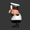 Animated Game Movie Character With White Hat Large Nose And Outstretched Arms