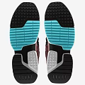 Modern Stylish Sneakers Featuring Gray Red White Color Yellow Laces And Blue Sole Details