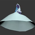 Iceberg Structure With Blue Icy Crystal Building Inside Snow Covered Mountain Peak And Dark Background