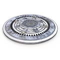 Round Metal Mechanical Component With Intricate Radial Pattern And Surface Holes 3d model