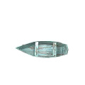 Small Weathered Light Blue Wooden Boat With Natural Wood Grain And Peeling Paint