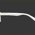 Modern White Frame Square Sunglasses With Blue Lenses For Daily Use