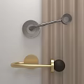 Interior Wall Featuring Stylish Silver Spiral And Golden Black Ball Door Handles