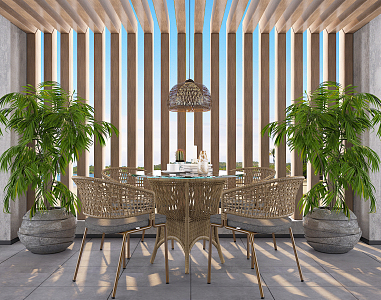 Modern Outdoor Table and Chair Leisure Chair 3d model