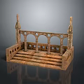 Detailed Ornate Architectural Railings Featuring Arched Design Decorative Columns And Steps
