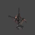 Fierce Game Movie Monster Character With Spiked Head Fanged Mouth And Muscular Body
