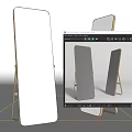 Modern Full Length Floor Mirrors With Light Metal Stand For Home Decor