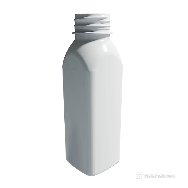 White Hexagonal Plastic Bottle With Screw Cap For Household Storage 3d model 