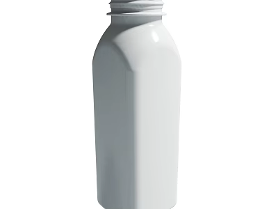 White Hexagonal Plastic Bottle With Screw Cap For Household Storage 3d model