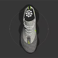 White And Gray Modern Athletic Sneakers With Neon Green Accent And Mesh Upper