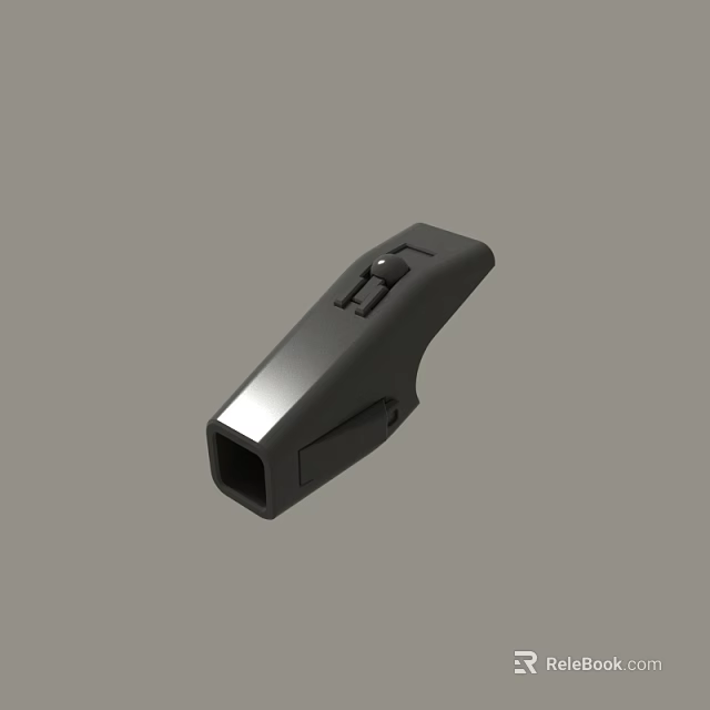 Black Plastic Device Component With Push Button And Ergonomic Grip Design 3d model 