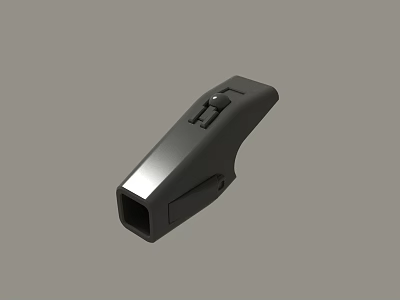 Black Plastic Device Component With Push Button And Ergonomic Grip Design 3d model