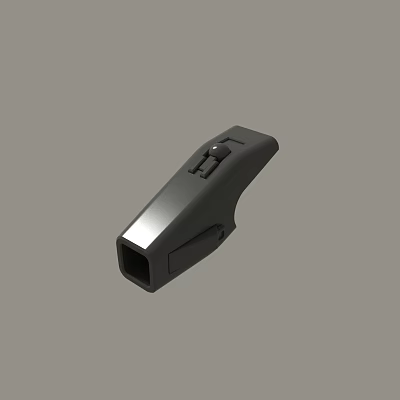 Black Plastic Device Component With Push Button And Ergonomic Grip Design 3d model