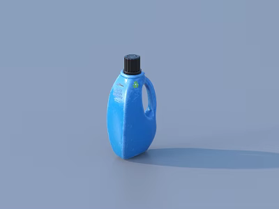 Durable Blue Plastic Bottle For Hardware Tool Cleaning And Maintenance 3d model