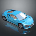 Blue Sports Car With Sleek Aerodynamic Design Brown Interior And Stylish Alloy Wheels